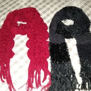 Scarf bundle! One black scarf and one burgundy scarf. Really cute!